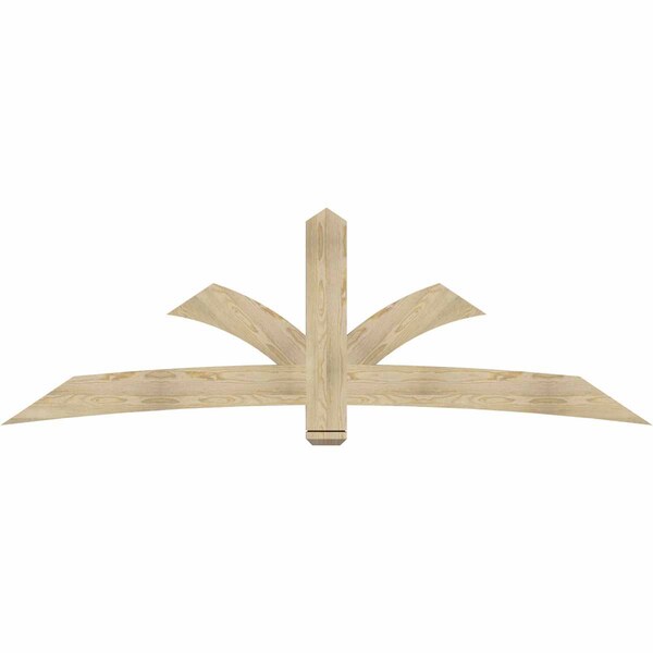 Ekena Millwork Davenport Rough Sawn Timber Gable Bracket, Douglas Fir, 96"W x 32"H x 2"D x 6"F, 8/12 Pitch GBW096X32X0206DAV00RDF - main